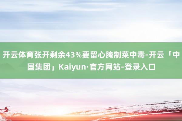 开云体育张开剩余43%要留心腌制菜中毒-开云「中国集团」Kaiyun·官方网站-登录入口