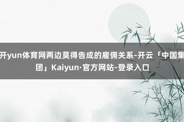 开yun体育网两边莫得告成的雇佣关系-开云「中国集团」Kaiyun·官方网站-登录入口
